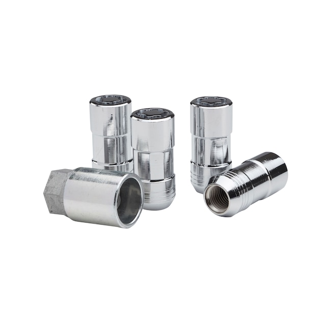 Wheel Lock Kit in Chrome with One Key and Four Wheel Locks (10-Piece Multipack)