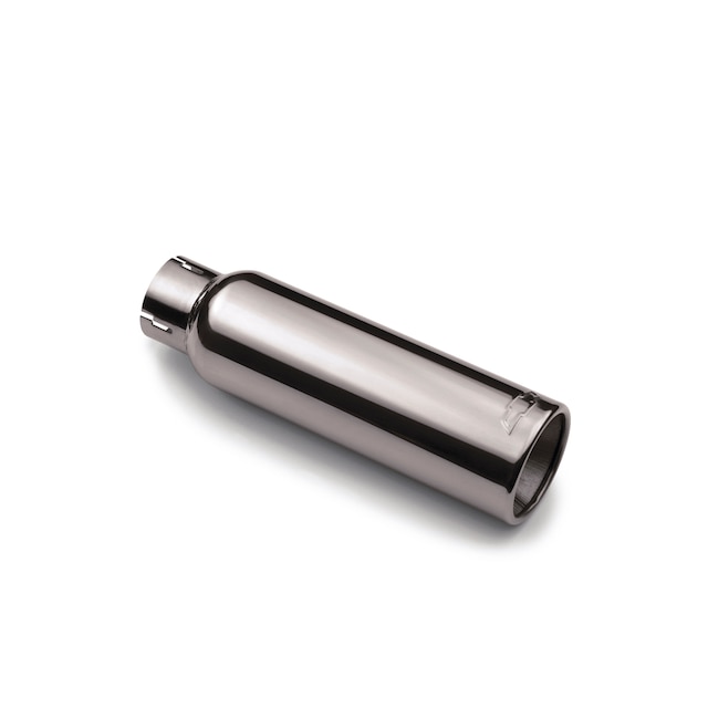 Polished Stainless Steel Straight-Cut Dual-Wall Exhaust Tip with Bowtie Logo
