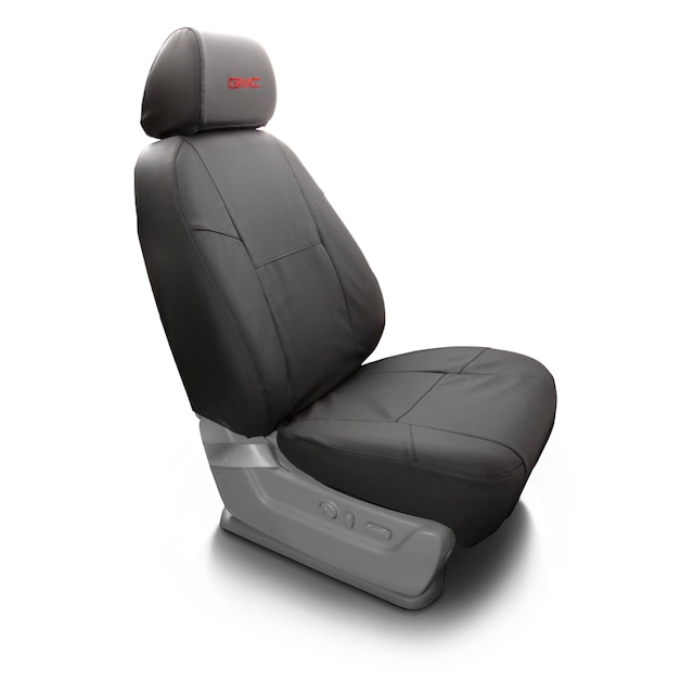 Front Bucket Seat Cover Set in Ebony with GMC Logo