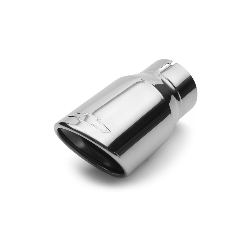 5.3L Polished Stainless Steel Angle-Cut Dual-Wall Exhaust Tips with Bowtie Logo