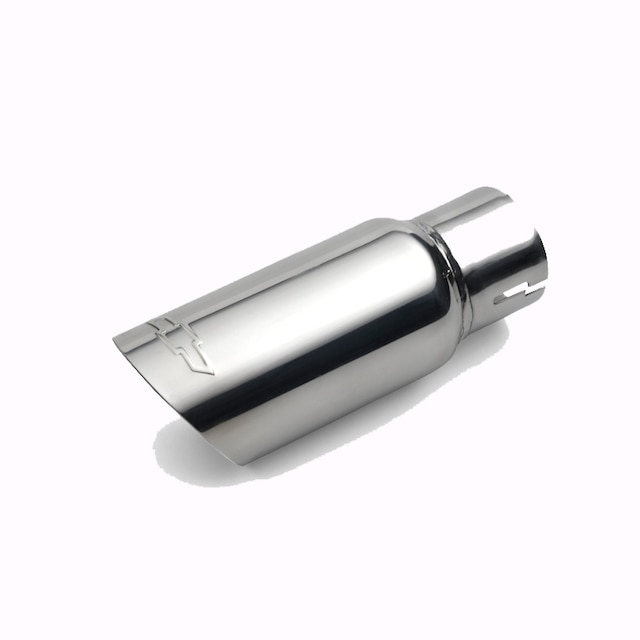 2.2L Polished Stainless Steel Angle-Cut Dual-Wall Exhaust Tip with Bowtie Logo
