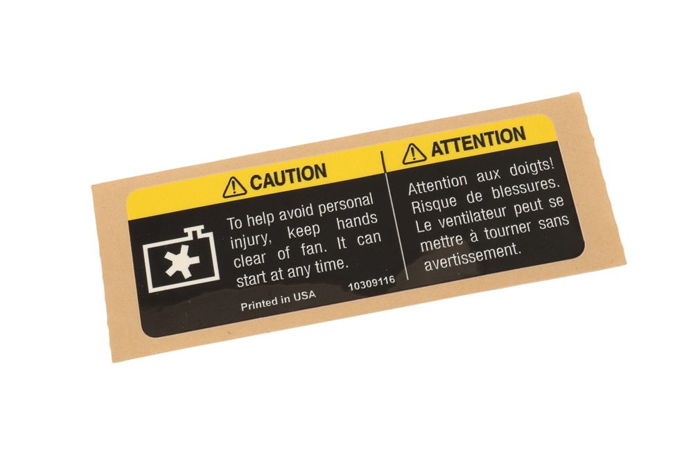 GM Genuine Parts Black Nylon Fan Blade Warning Label