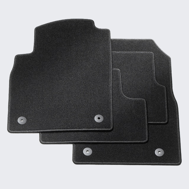 Front and Rear Carpeted Floor Mats in Jet Black