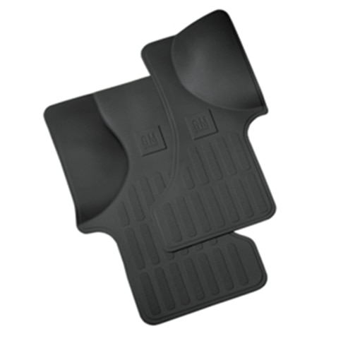First-Row All-Weather Floor Mats in Black with GM Logo