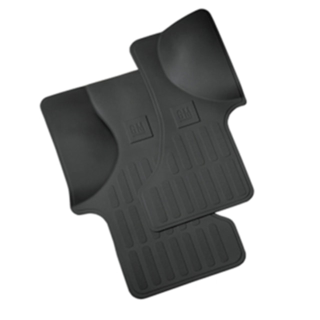 First-Row All-Weather Floor Mats in Black with GM Logo