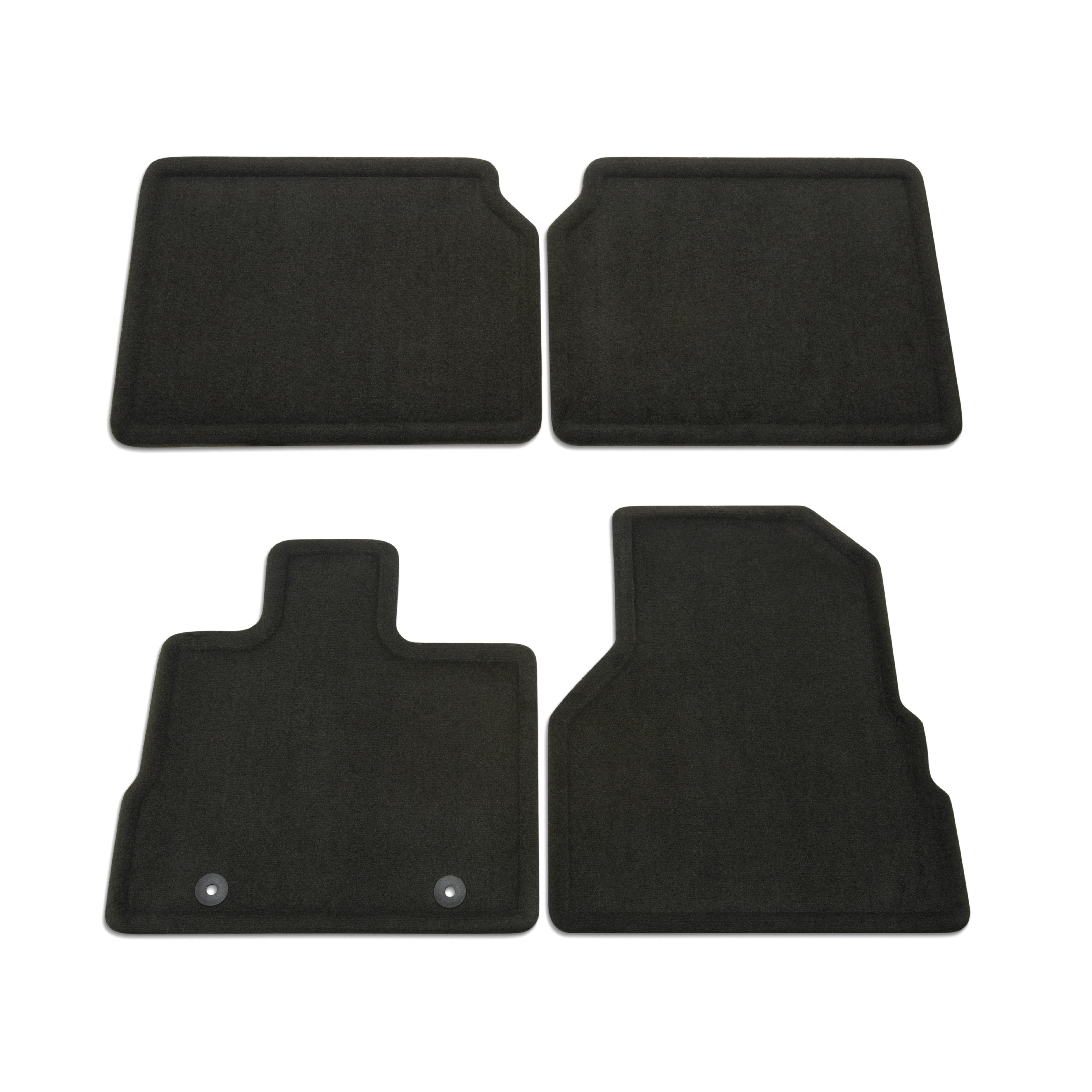 Front and Rear Carpeted Floor Mats in Jet Black