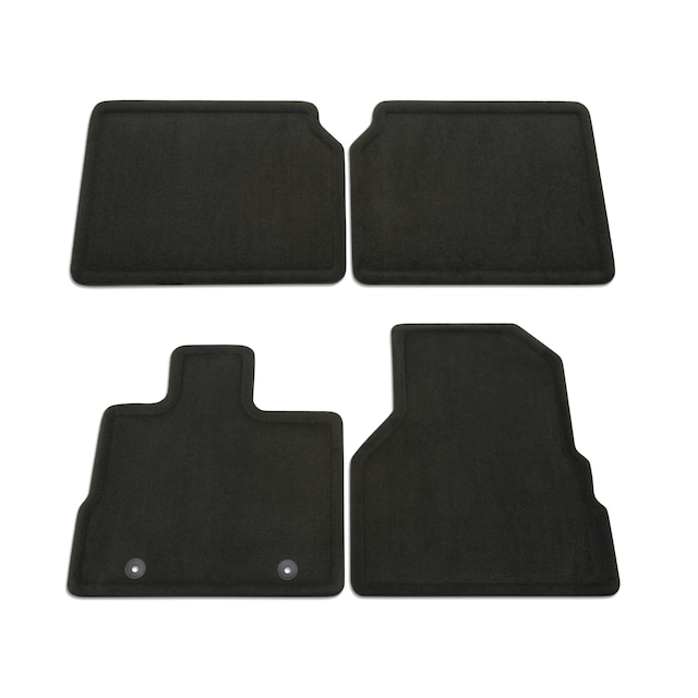 Front and Rear Carpeted Floor Mats in Jet Black