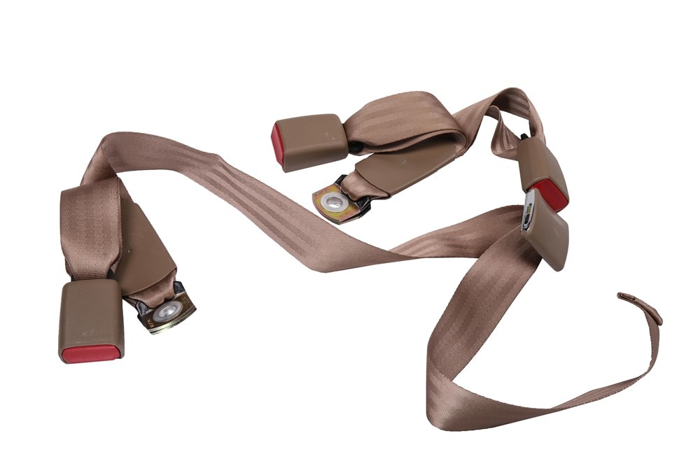 GM Genuine Parts Beige Rear Center Seat Belt with Buckle and Retractor
