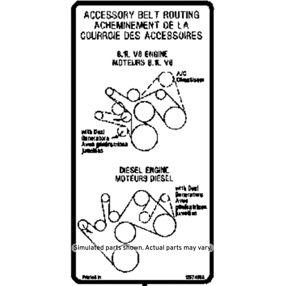 GM Genuine Parts Accessory Belt Routing Label