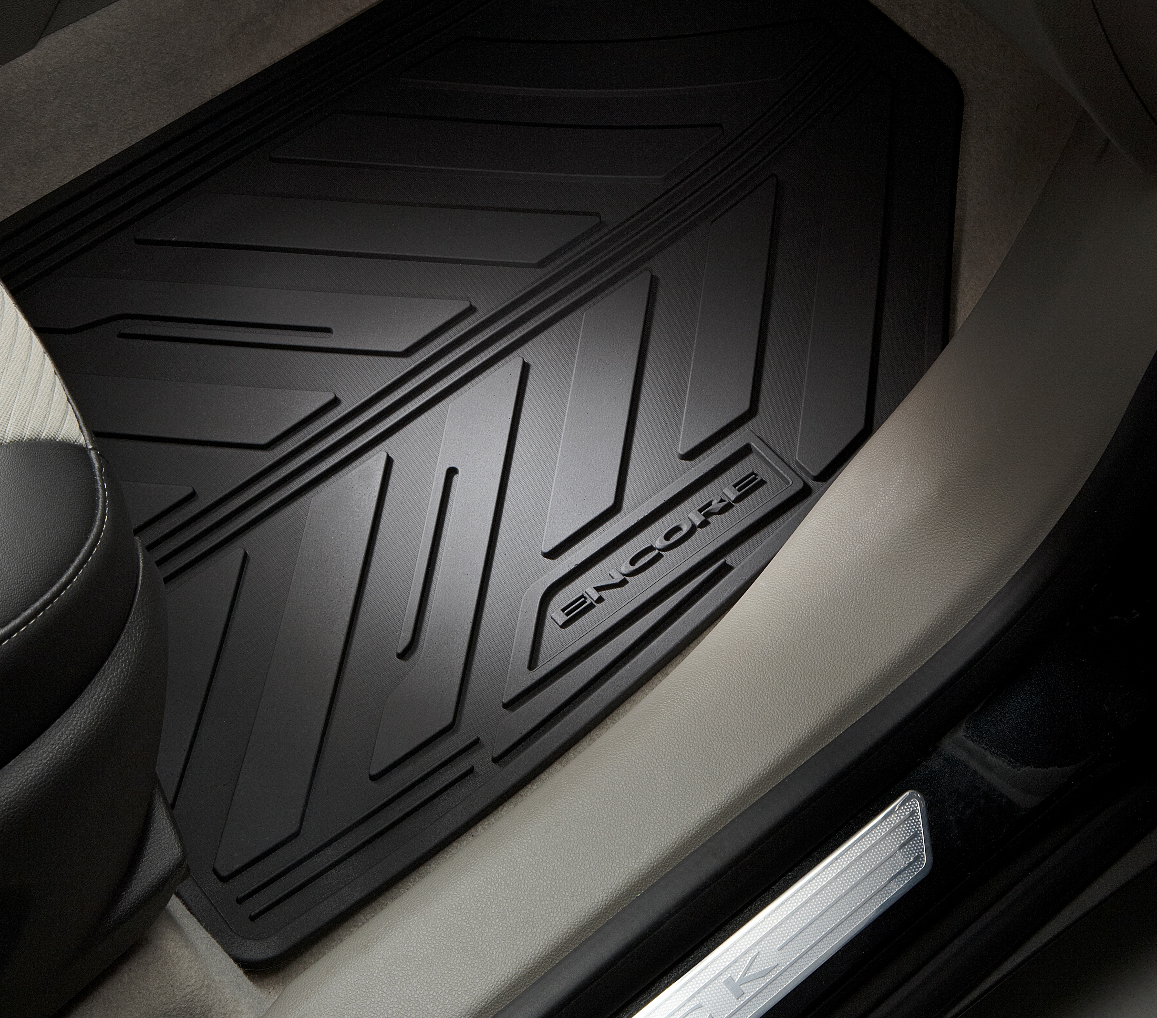 First- and Second-Row Premium All-Weather Floor Mats in Ebony with
