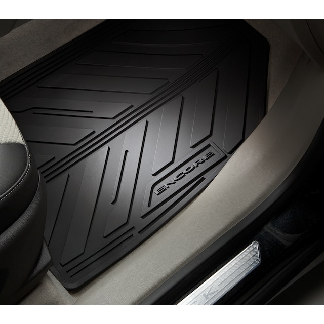 First- and Second-Row Premium All-Weather Floor Mats in Ebony with Encore Script