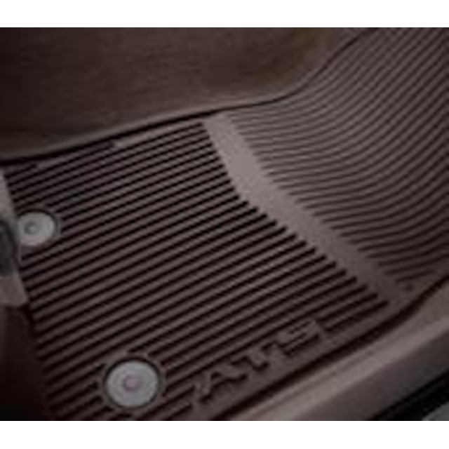 First- and Second-Row Premium All-Weather Floor Mats in Kona Brown with ATS Script