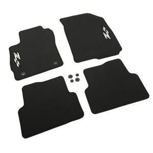 Front and Rear Carpeted Floor Mats in Black