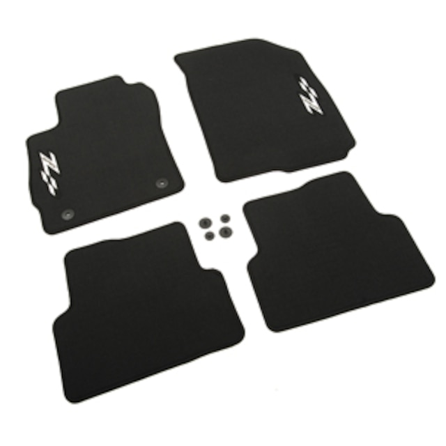 Front and Rear Carpeted Floor Mats in Black