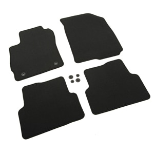 First- and Second-Row Premium Carpeted Floor Mats in Black