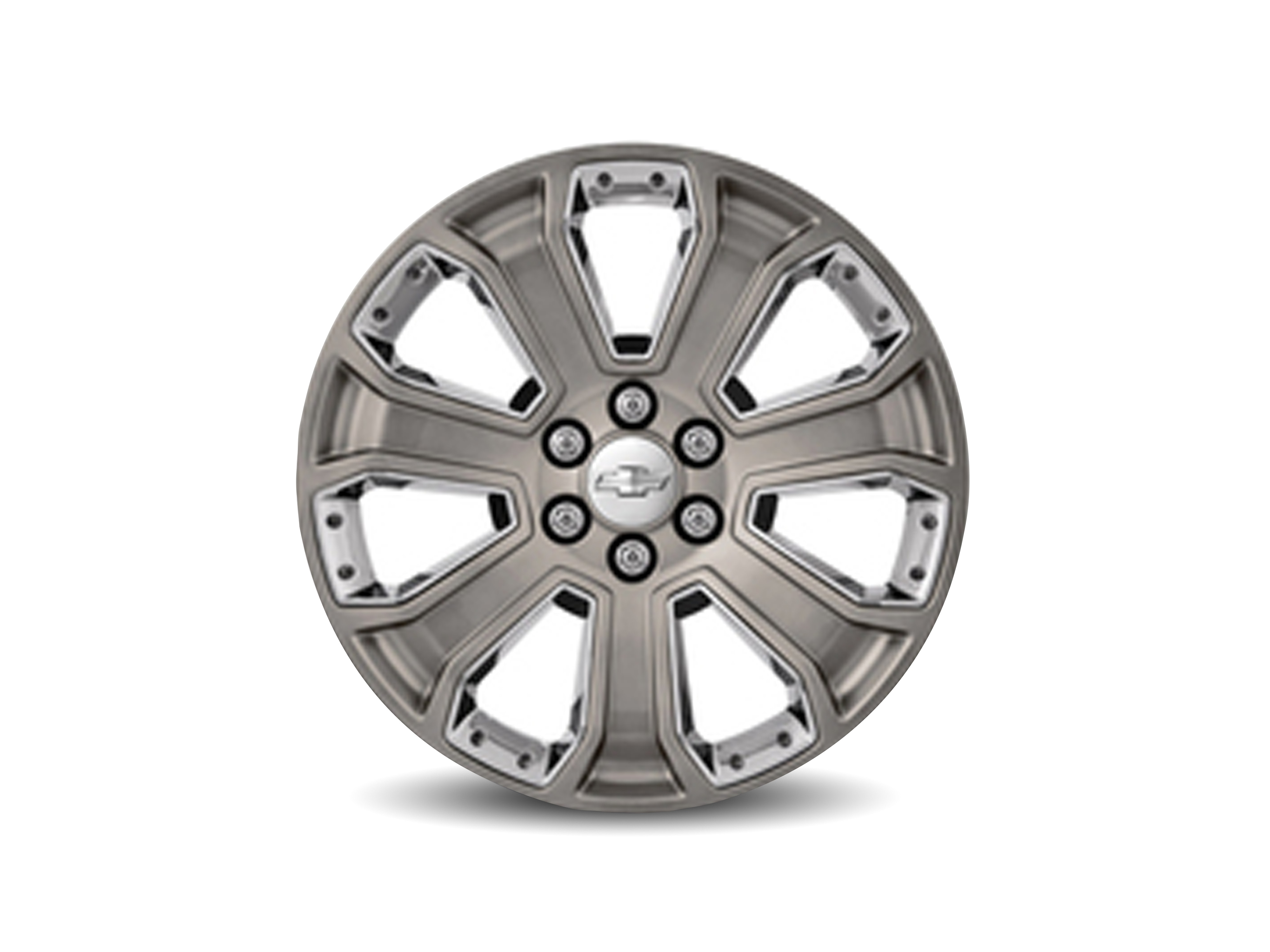 22x9-Inch Aluminum 7-Spoke Wheel in Silver with Chrome Inserts
