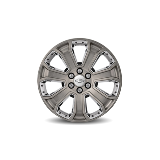 22x9-Inch Aluminum 7-Spoke Wheel in Silver with Chrome Inserts
