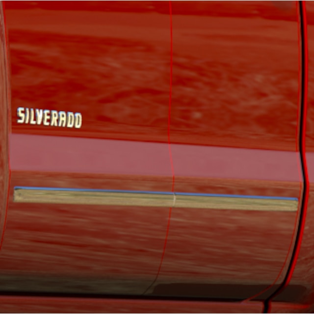Regular Cab Door Moldings in Chrome