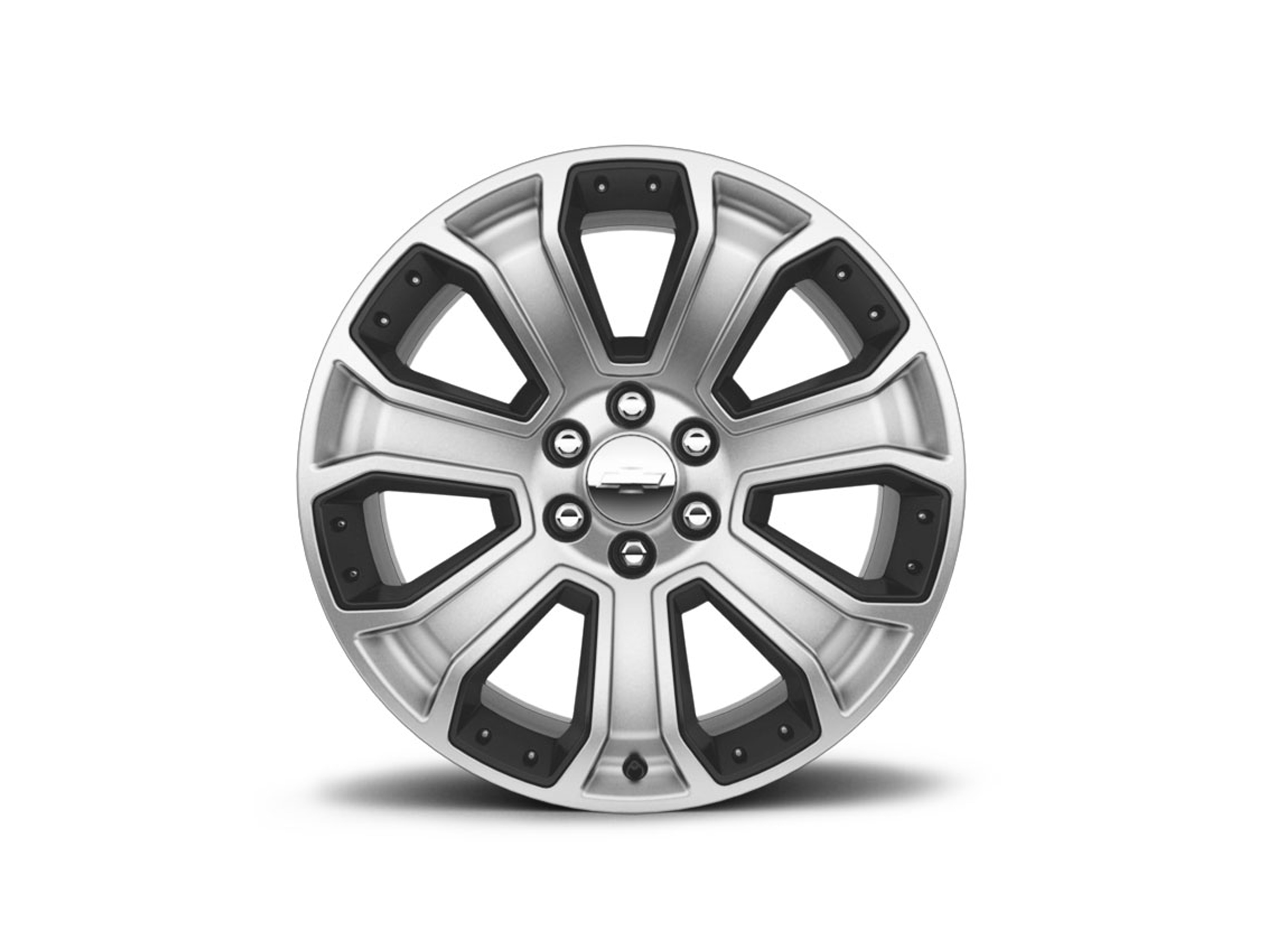 22x9-Inch Aluminum 7-Spoke Wheel in Midnight Silver with Black