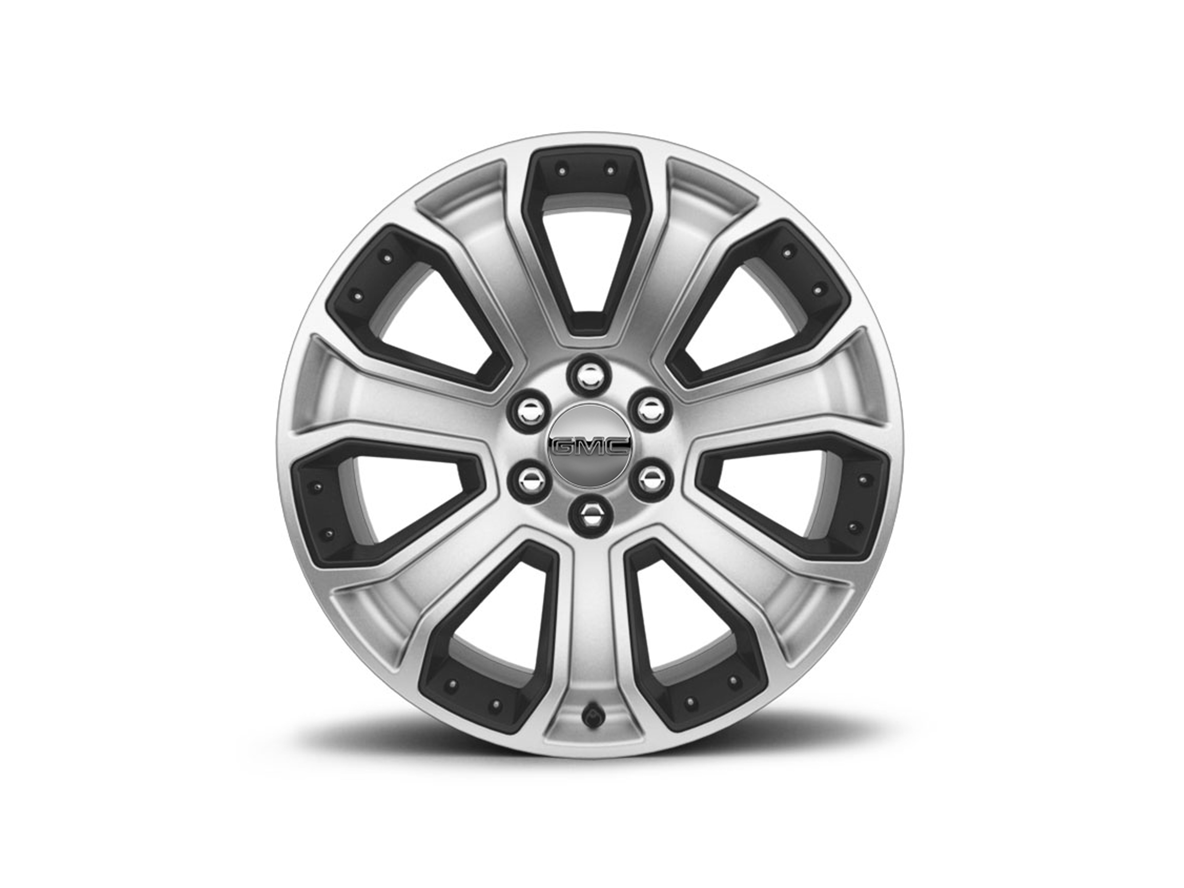 22x9-Inch Aluminum 7-Spoke Wheel in Midnight Silver with Black Inserts