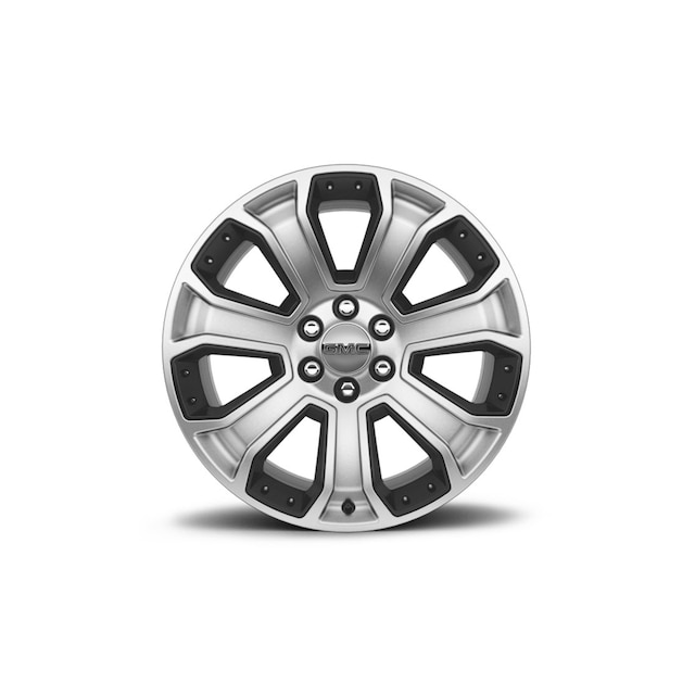 22x9-Inch Aluminum 7-Spoke Wheel in Midnight Silver with Black Inserts