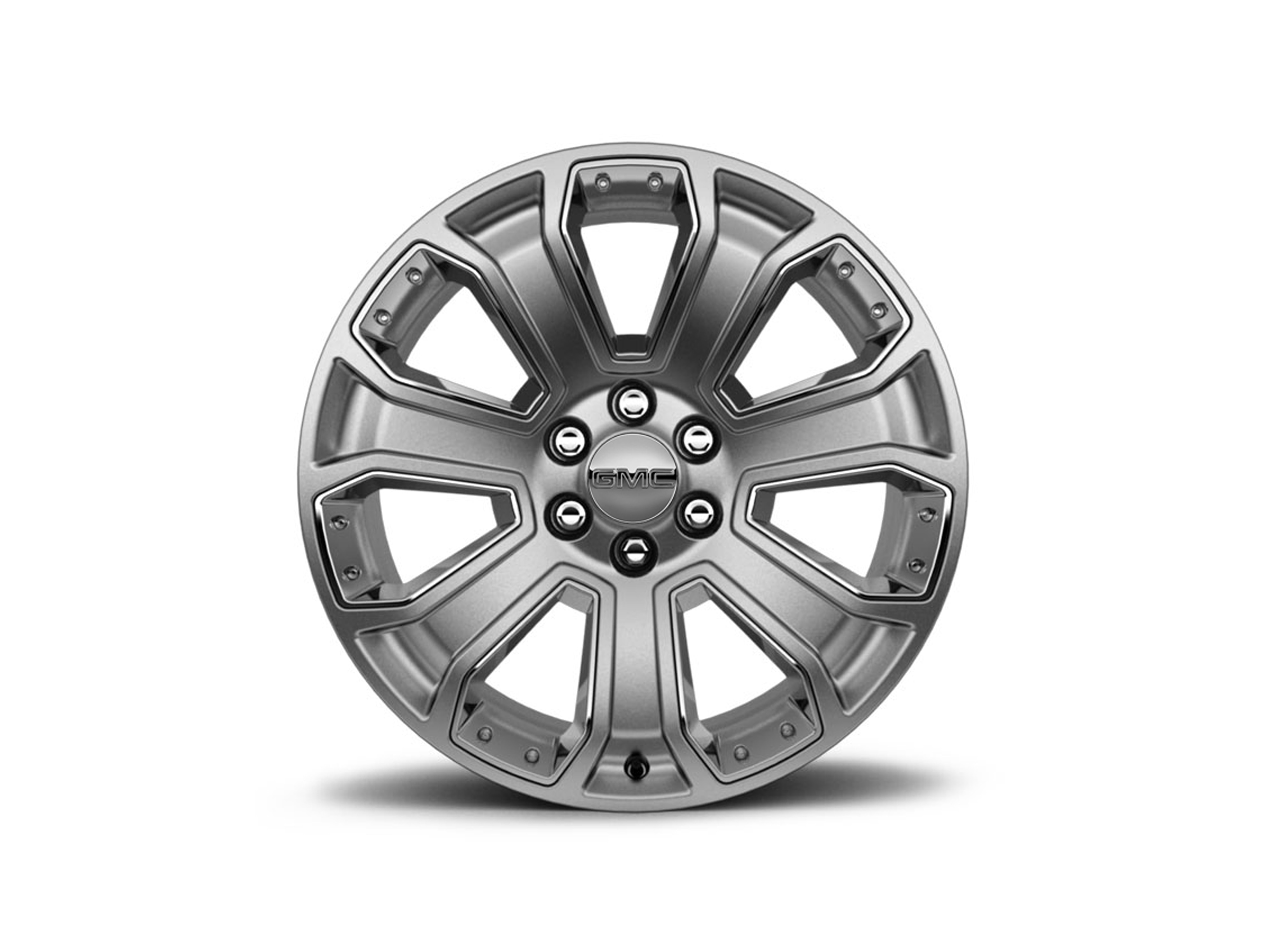 22x9-Inch Aluminum 7-Spoke Wheel in Silver with Chrome Inserts