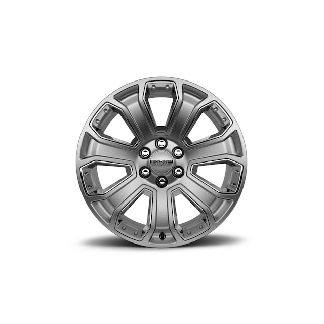 22x9-Inch Aluminum 7-Spoke Wheel in Silver with Chrome Inserts