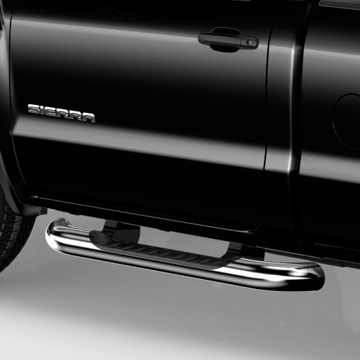 Regular Cab with Diesel Engine 4-Inch Round Assist Steps in Chrome