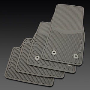 First- and Second-Row Premium All-Weather Floor Mats in Light Platinum with CTS Script