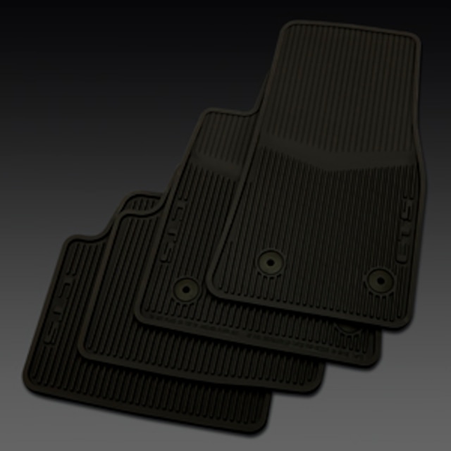First- and Second-Row Premium All-Weather Floor Mats in Jet Black with CTS Script