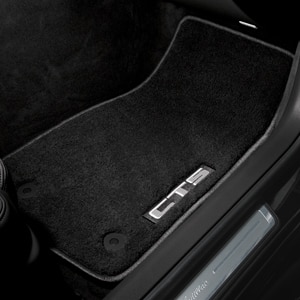 First- and Second-Row Premium Carpeted Floor Mats in Jet Black with CTS Script
