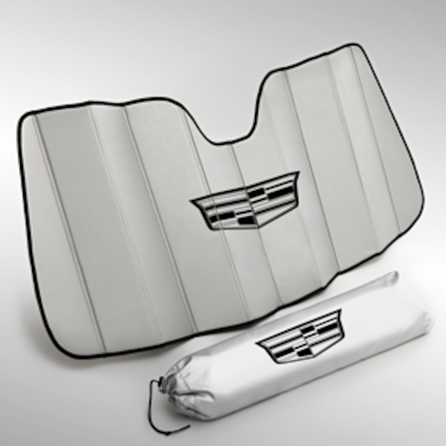 Front Sunshade Package in Silver with Black Cadillac Logo
