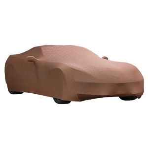 Premium Indoor Car Cover in Kalahari with Embossed Crossed Flags Logos