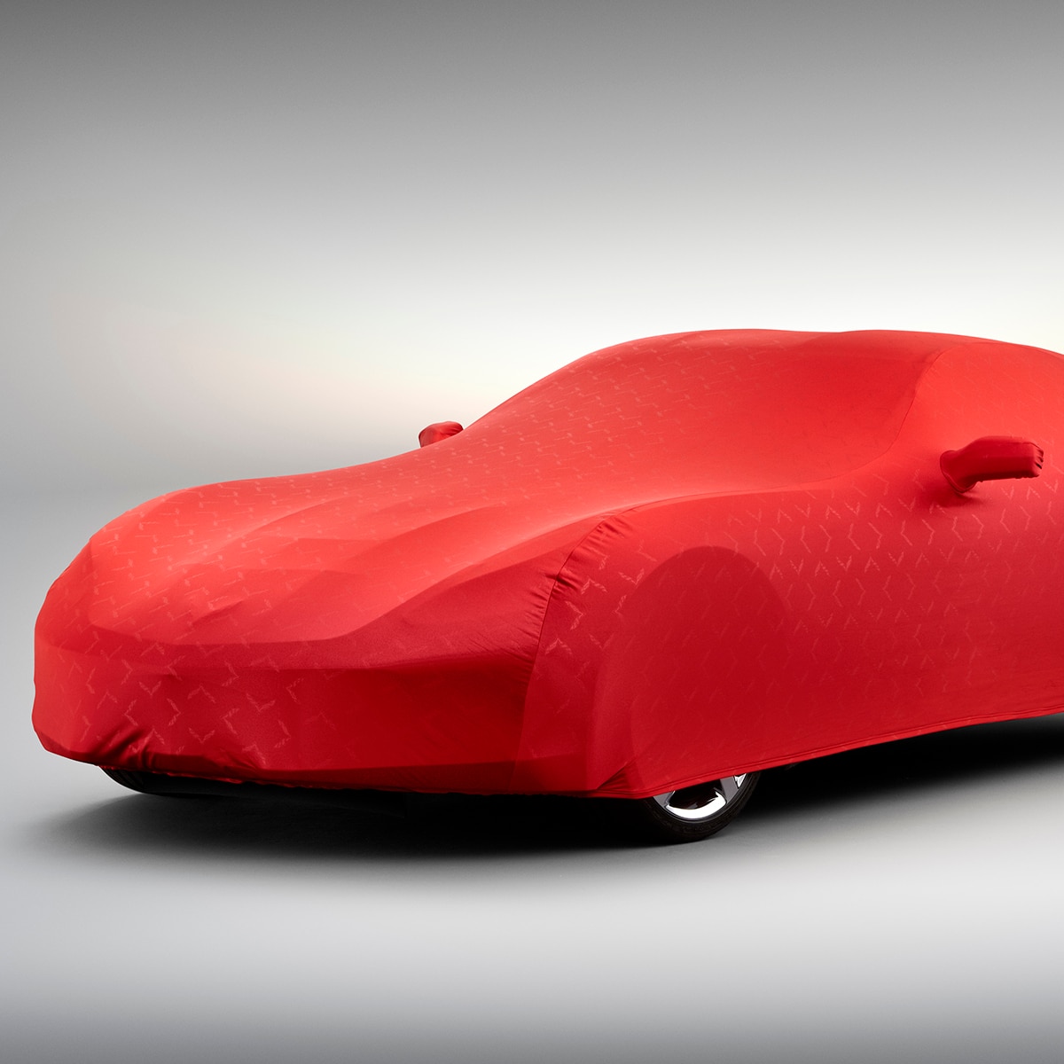 Premium Indoor Car Cover in Red with Crossed Flags Logo | 23142888