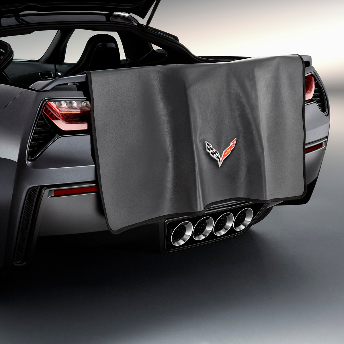 Rear Bumper Protector in Black with Crossed Flags Logo