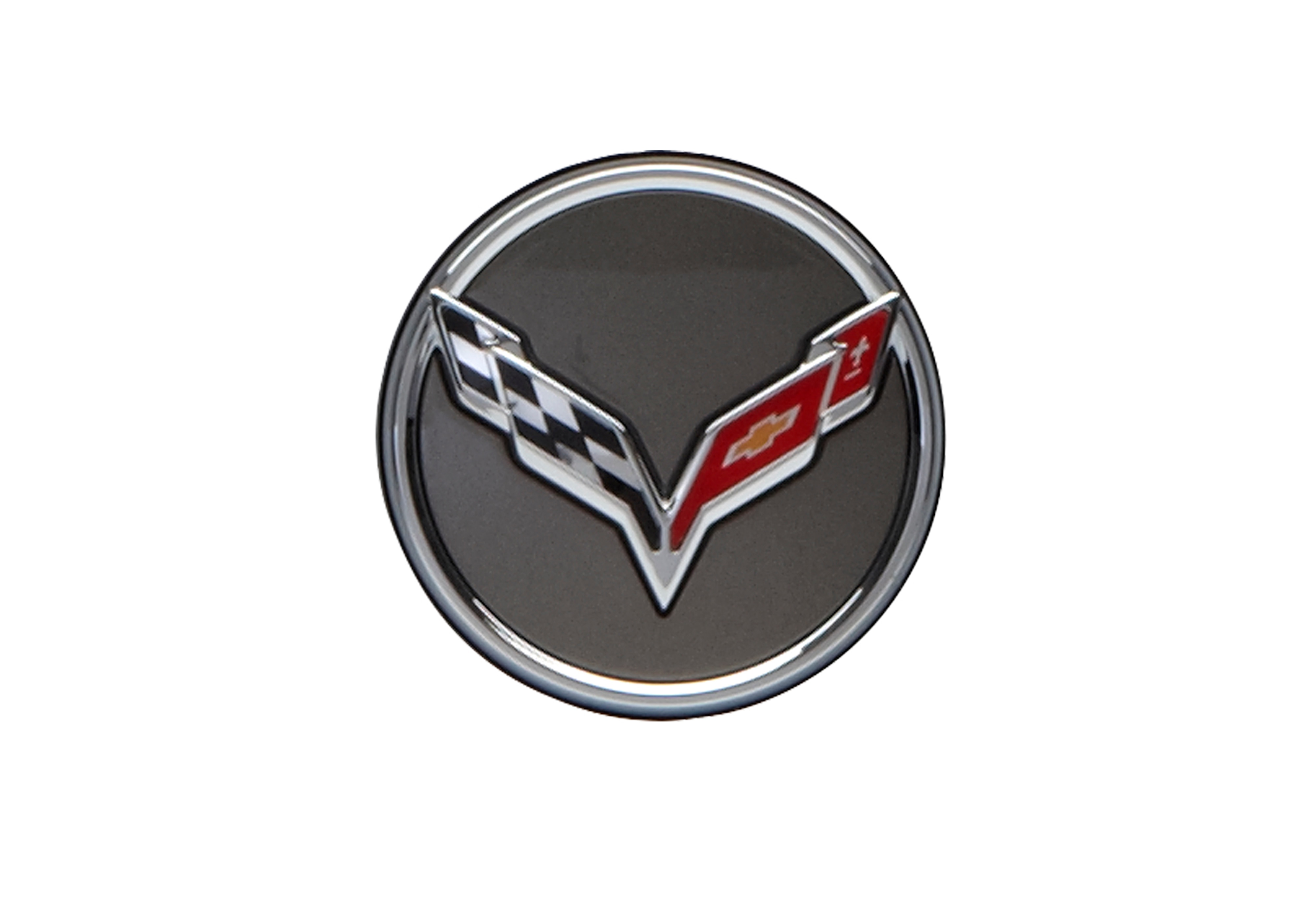 Center Cap in Argent with Crossed Flags Logo
