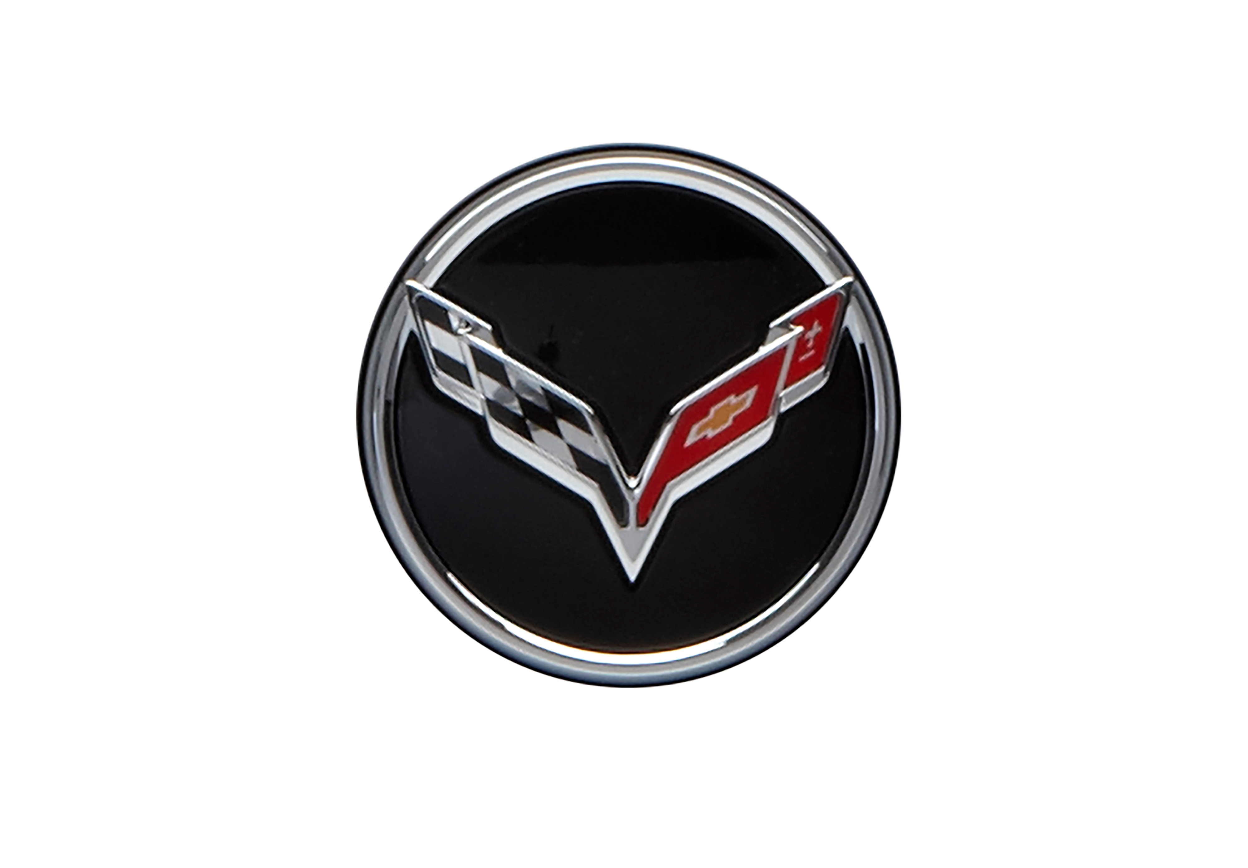 Center Cap in Black with Crossed Flags Logo