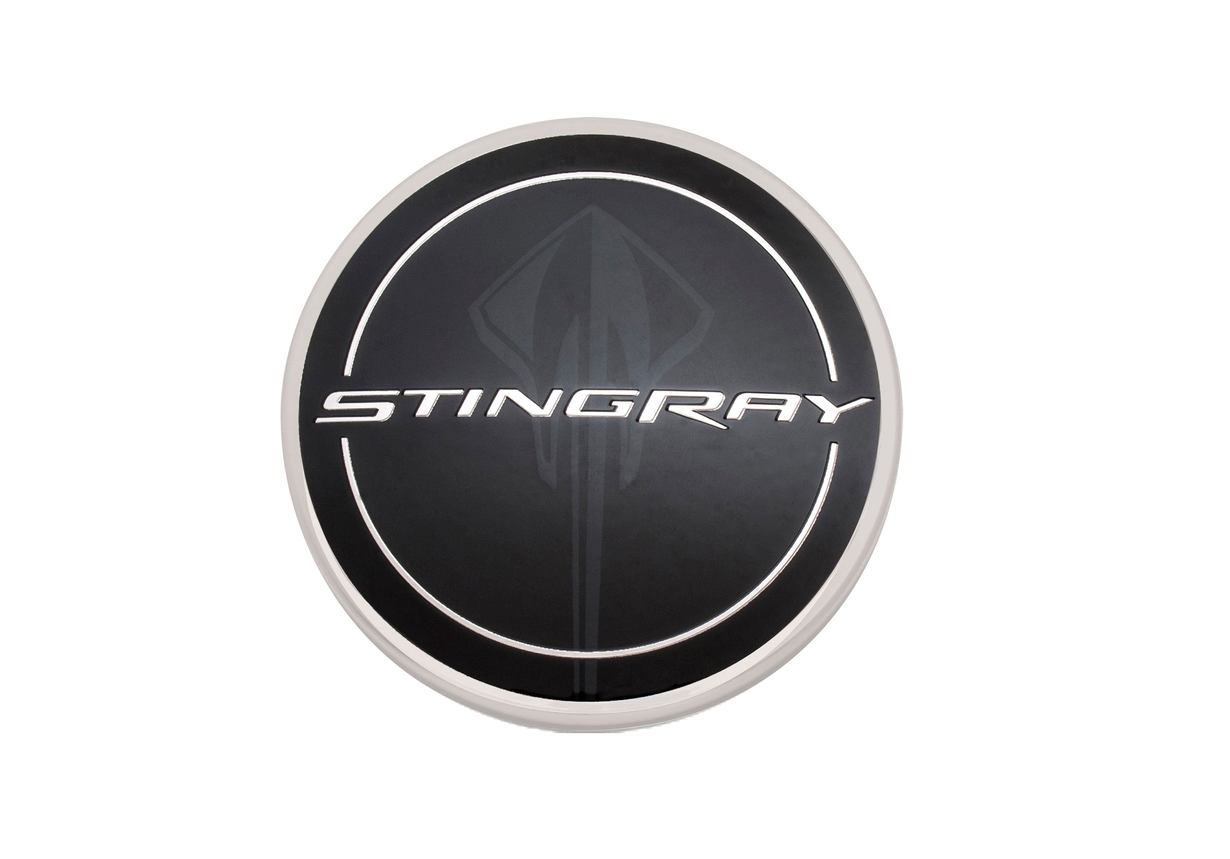 Center Cap in Black with Stingray Script