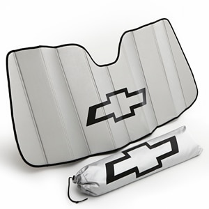 Front Sunshade Package in Silver with Black Bowtie Logo