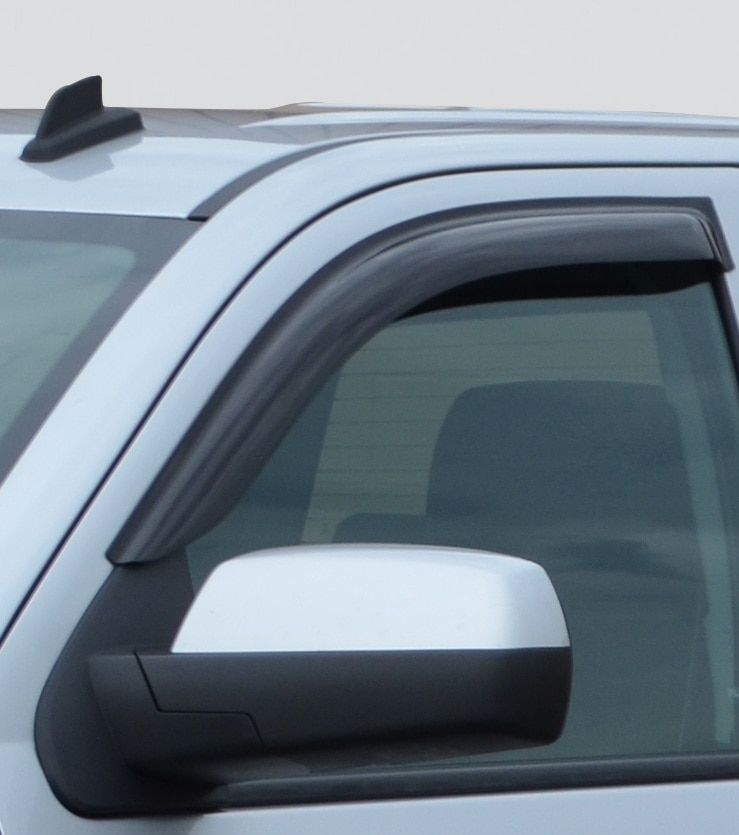 Standard Cab Tape-On Side Door Window Weather Deflectors in Smoke Black by EGR® - Associated Accessories