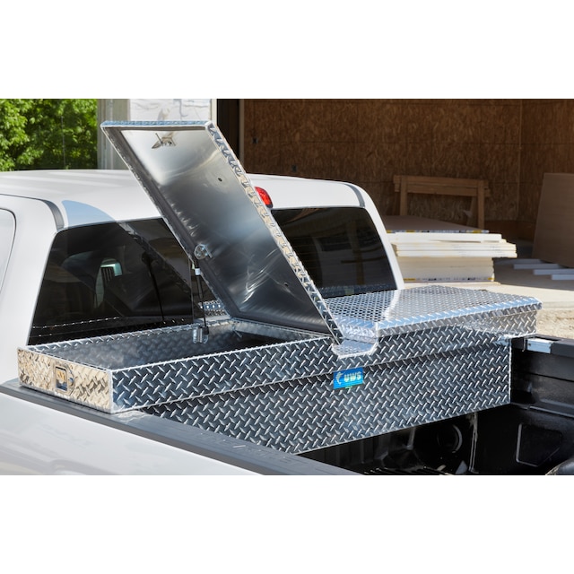 Cross Bed Gullwing Aluminum Tool Box in Bright Diamond Tread by UWS® - Associated Accessories