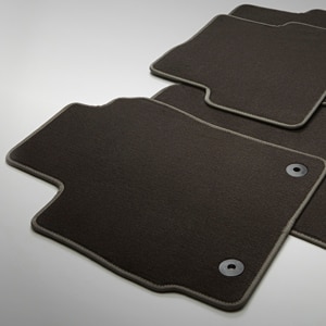 Front and Rear Carpeted Floor Mats in Black