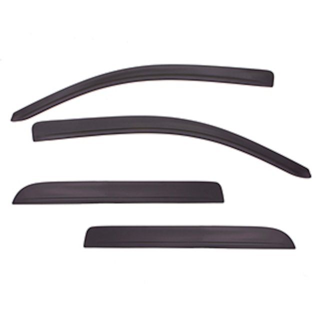 Crew Cab Tape-On Window Weather Deflectors in Matte Black by LUND® - Associated Accessories