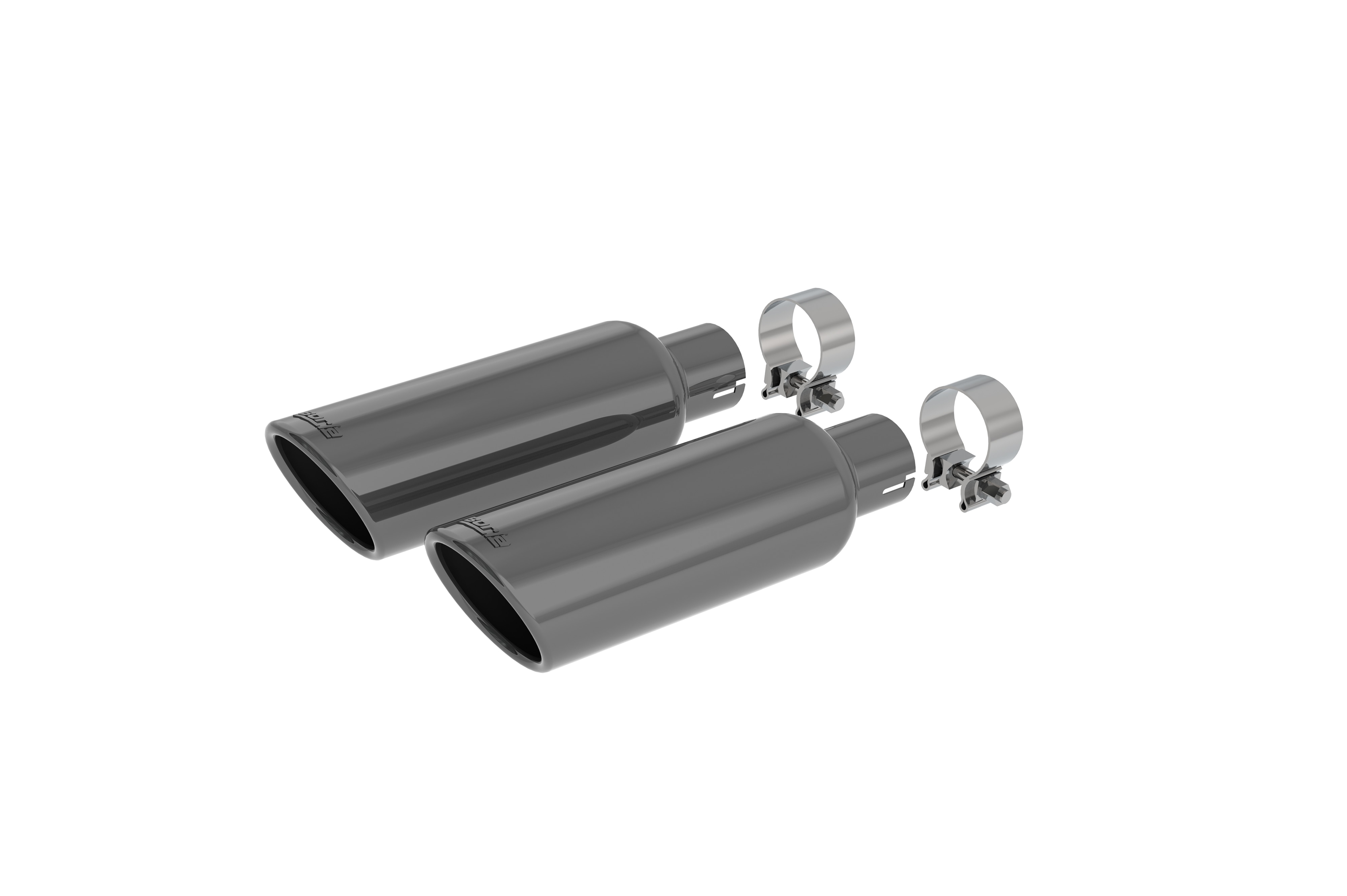 Black Chrome Dual Exit Exhaust Tip Set by Borla® - Associated Accessories