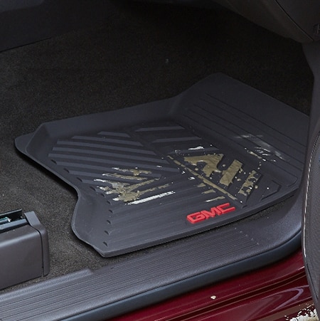 First-Row Premium All-Weather Floor Mats in Jet Black with GMC Logo