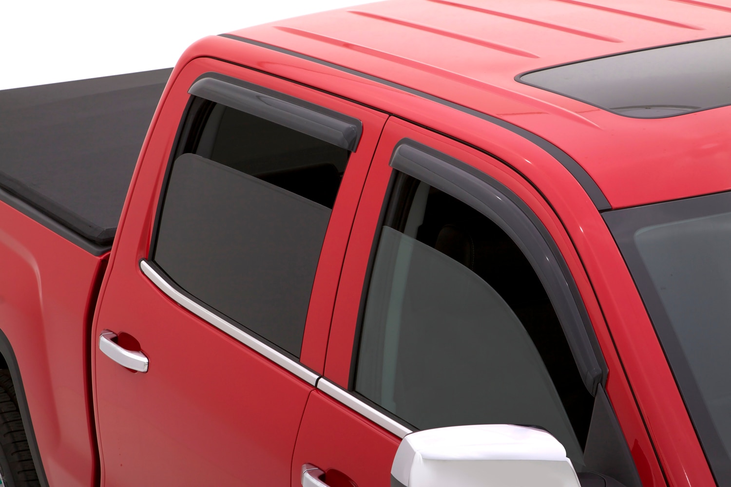 Double Cab In-Channel Window Weather Deflectors in Smoke Black by LUND® - Associated Accessories
