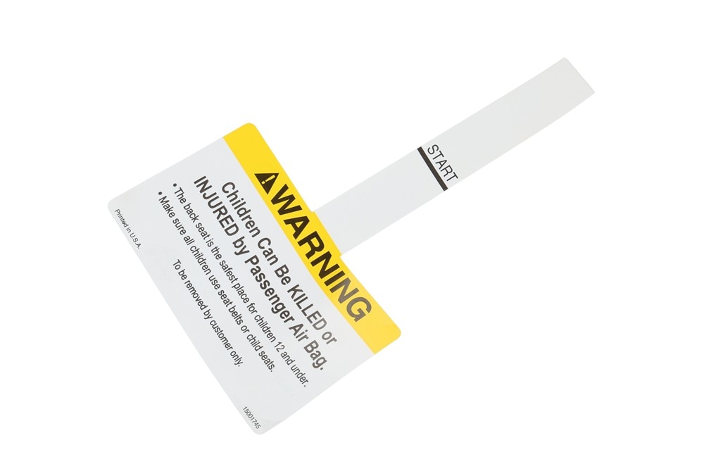 GM Genuine Parts Instrument Panel Airbag Warning Tag
