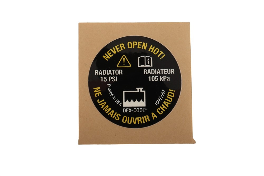 GM Genuine Parts Radiator Filler Cap Caution Label