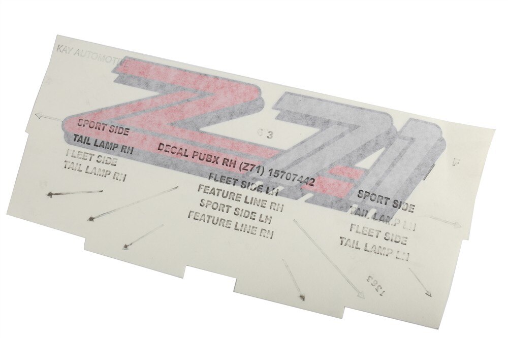 GM Genuine Parts Pickup Box Side Rear Z71 Decal