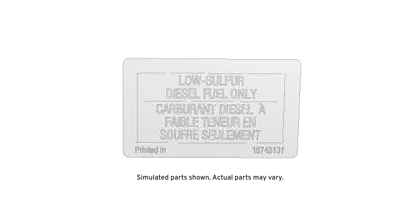GM Genuine Parts Diesel Fuel Only Label